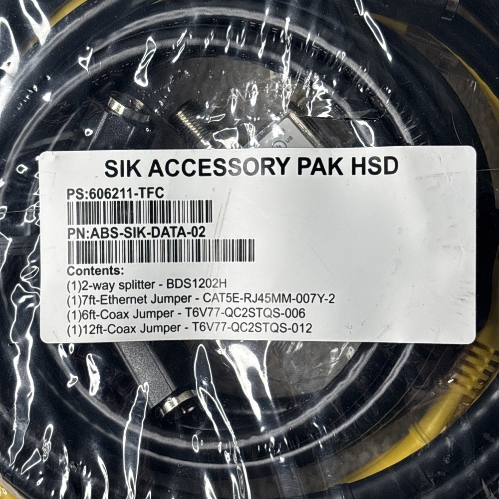 New Sik Accessory Pak HSD ABS-SIK-DATA-02‎ 7ft Ethernet 6ft 12ft Coax + 2 Way